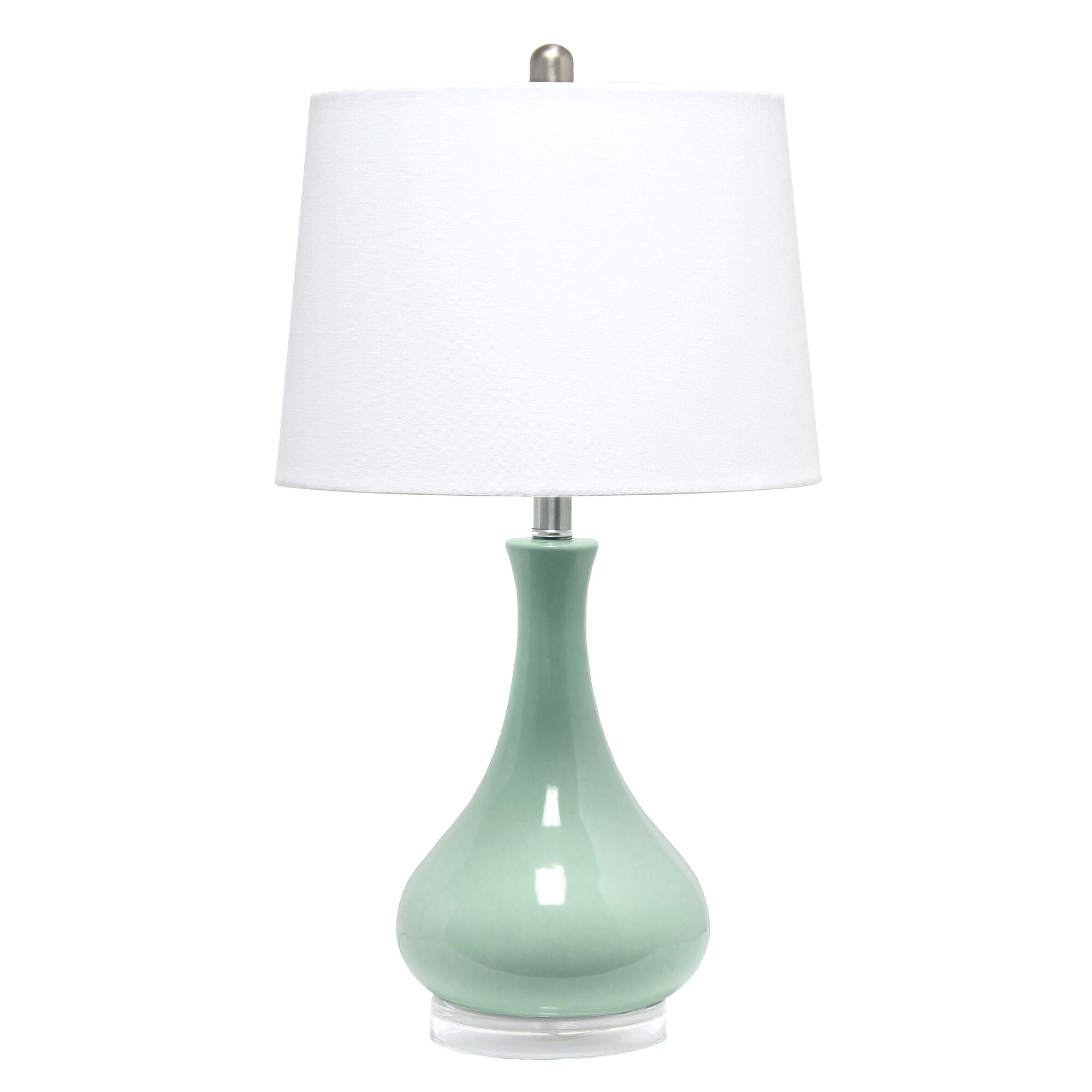 Elegant Designs Ceramic Tear Drop Shaped Table Lamp - Aqua - 14