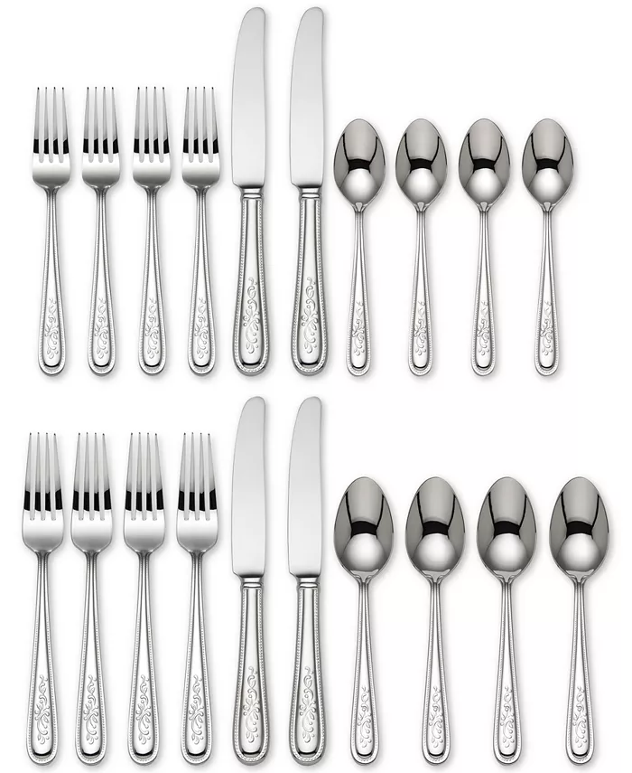 Lenox Opal Innocence 20 Pc Flatware Set， Service for 4 - Mycitystee