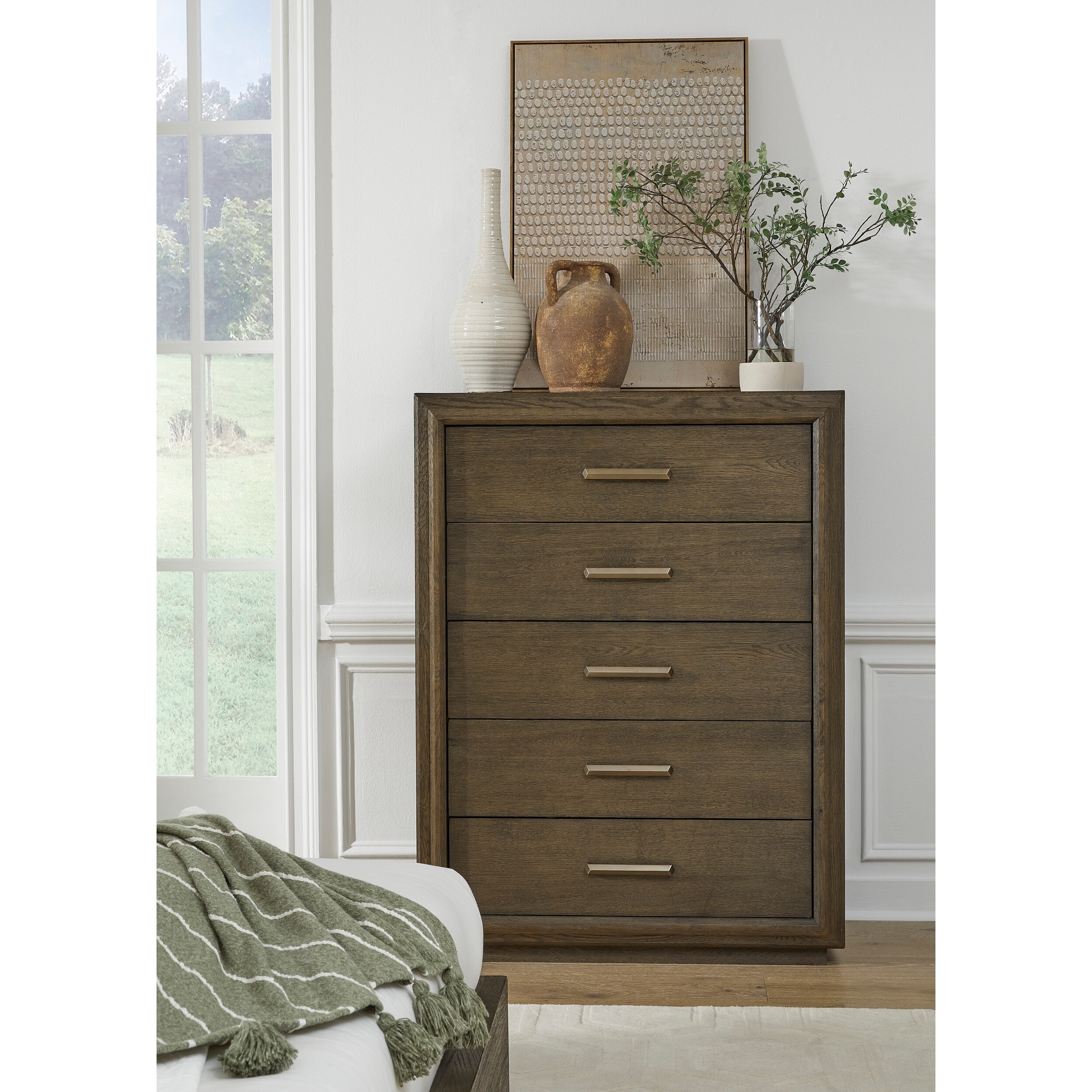 Lawson Five Drawer Wood Chest in Big Bear Brown - - 38002659 - Mycitystee