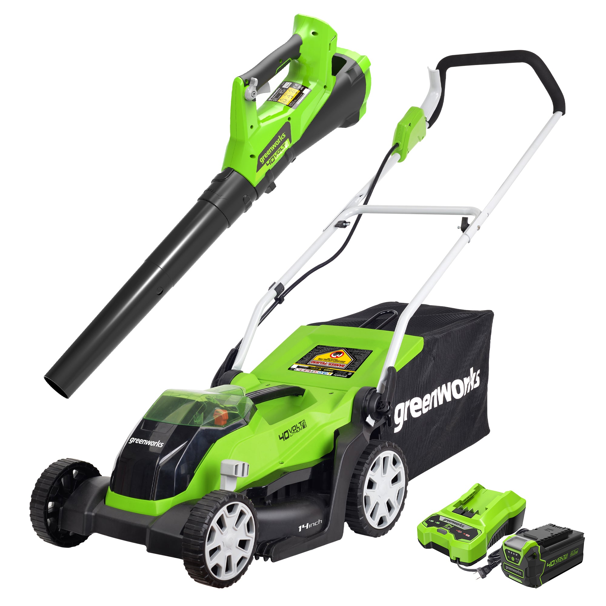 40V 14-Inch Lawn Mower  Blower Kit | Greenworks Tools - Mycitystee