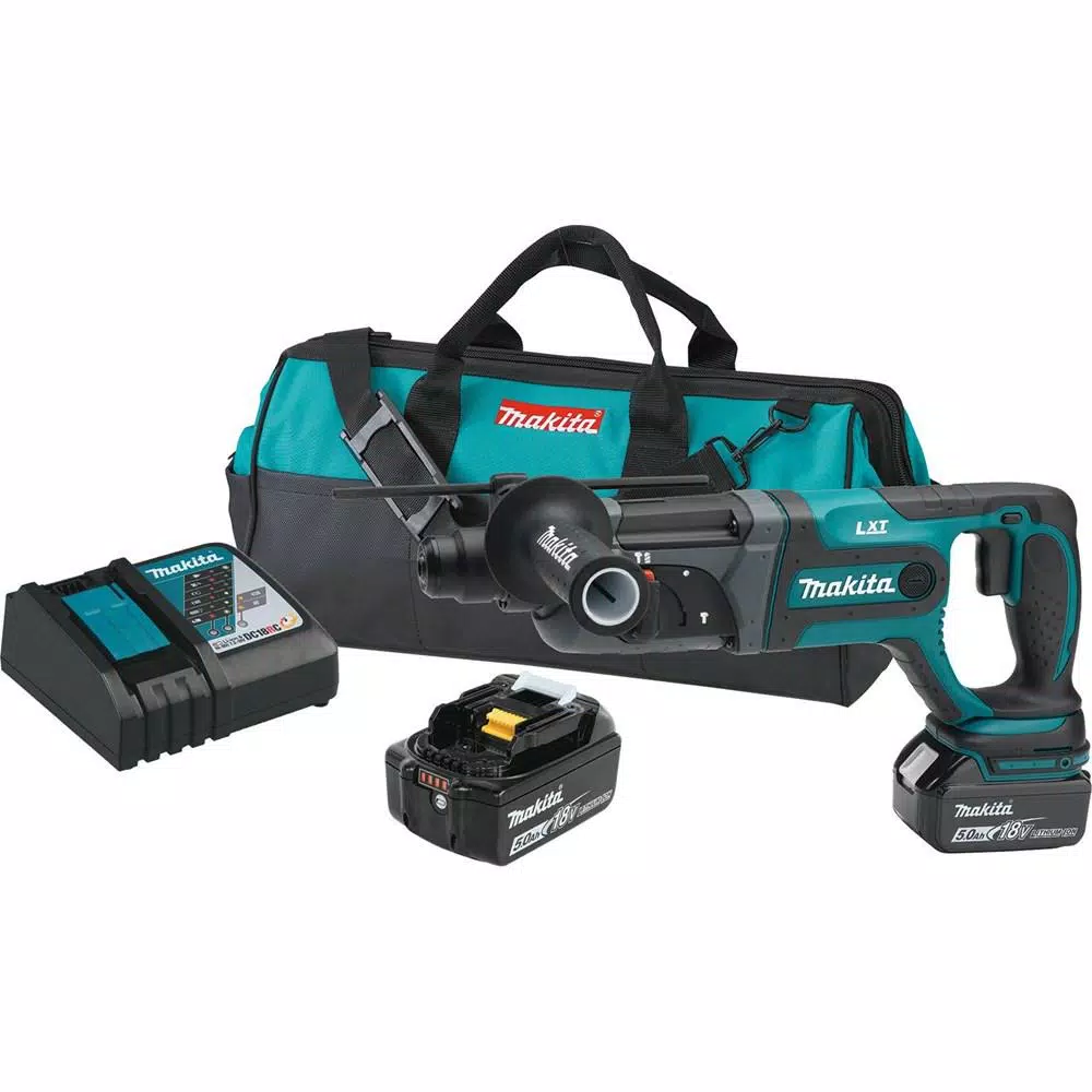 Makita 18-Volt LXT Lithium-Ion 7/8 in. Cordless SDS-Plus Concrete/Masonry Rotary Hammer Drill Kit w/ (2) batteries 5.0Ah， Bag and#8211; XDC Depot - Mycitystee
