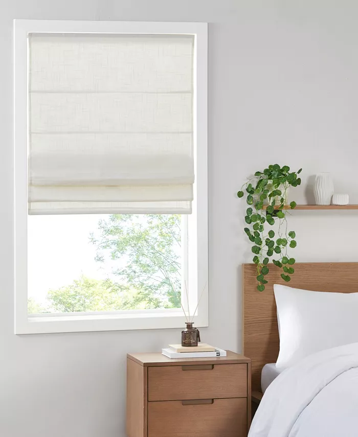 Madison Park Kyler Linen Blend Light Filtering Cordless 1 Piece Roman Shade， 27