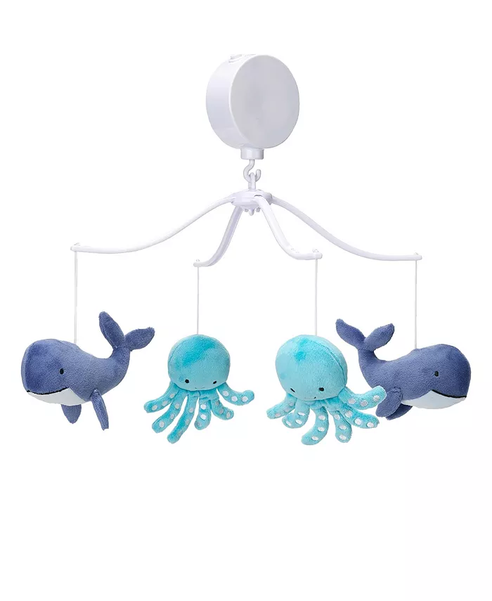 Bedtime Originals Whales Tale Blue Whale Octopus Musical Baby Crib Mobile Toy - Mycitystee
