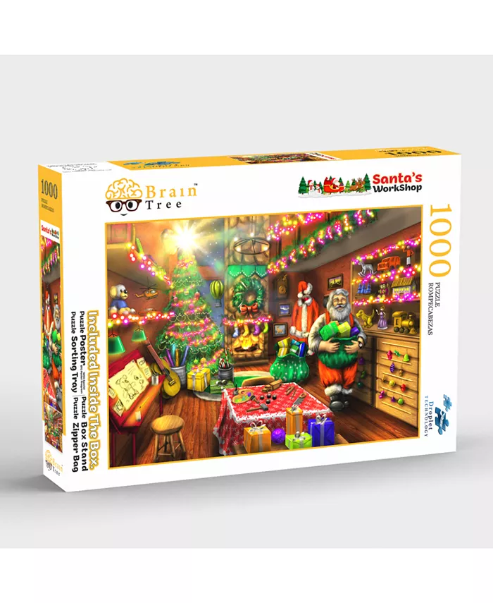 Brain Tree Games Santas Workshop 1000 Piece Puzzle - Mycitystee