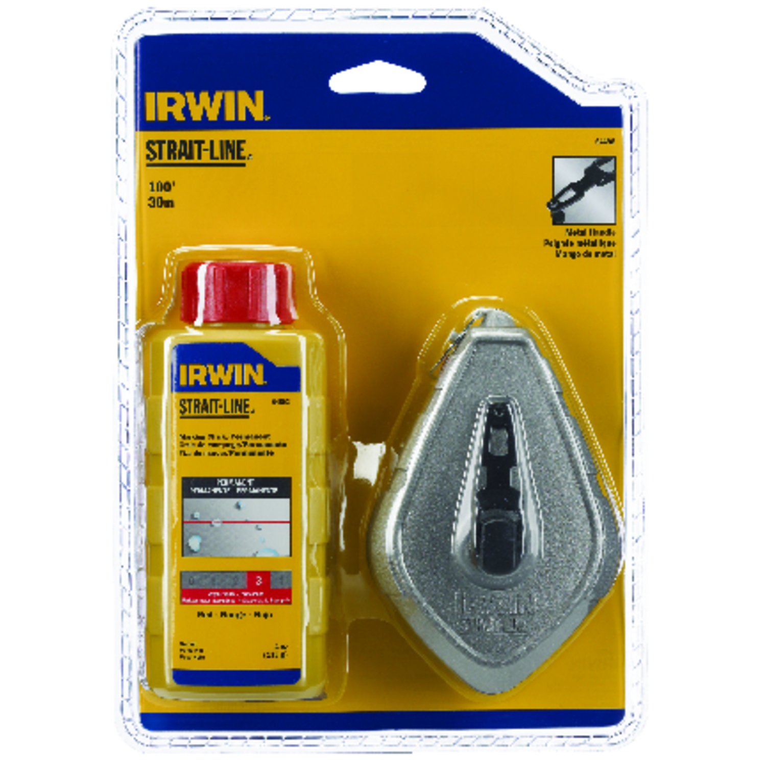 Irwin Strait-Line 4 oz Red Twisted Chalk and Reel Set 100 ft. White - Mycitystee