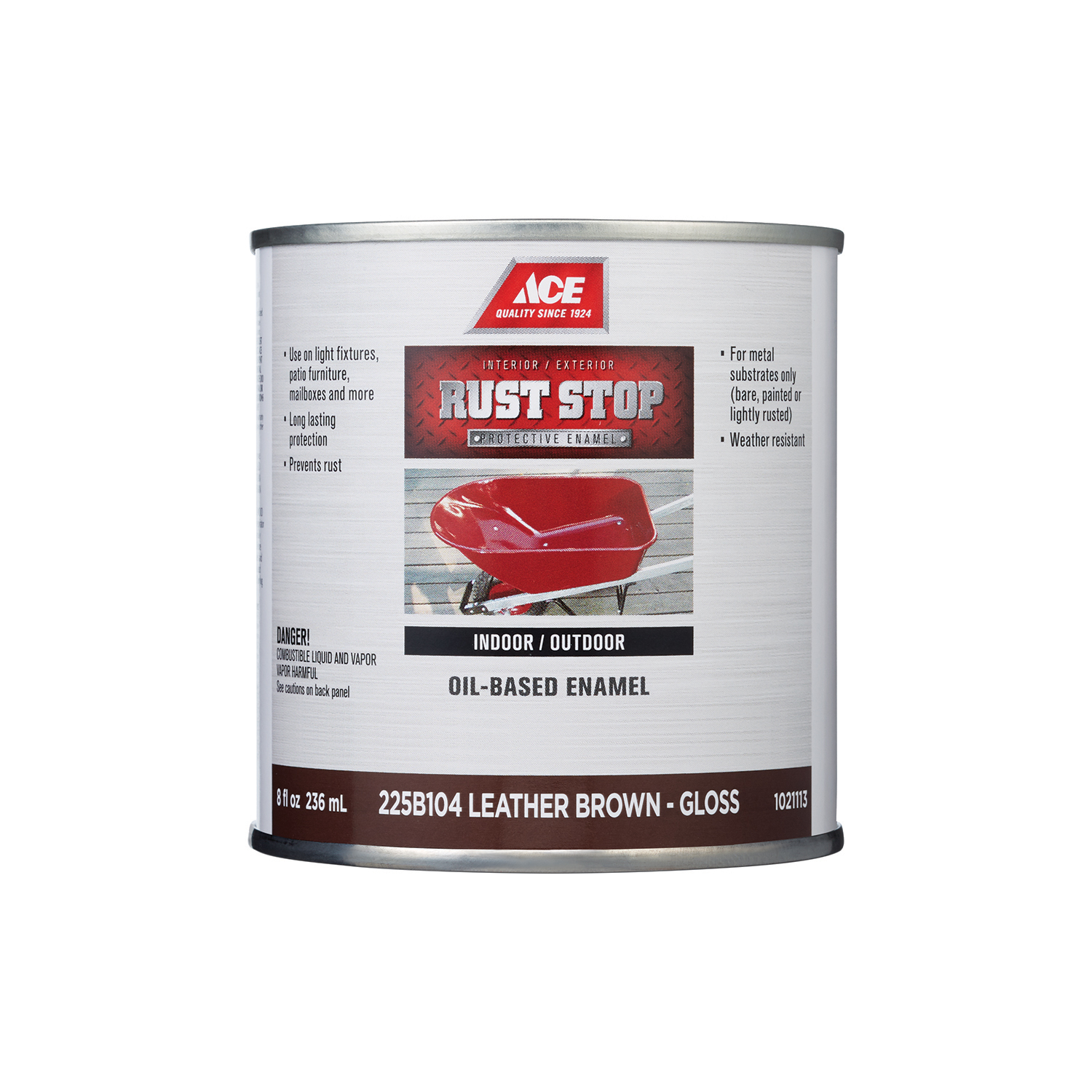 Ace Rust Stop Indoor / Outdoor Leather Brown Oil-Based Enamel Rust Preventative Paint 1/2 pt - Mycitystee