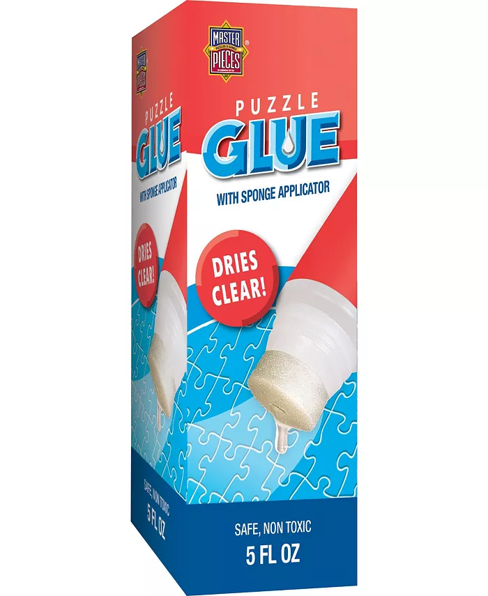 MasterPieces Puzzles Puzzle Glue - 5 oz. Bottle with Sponge Applicator - Clear - Mycitystee