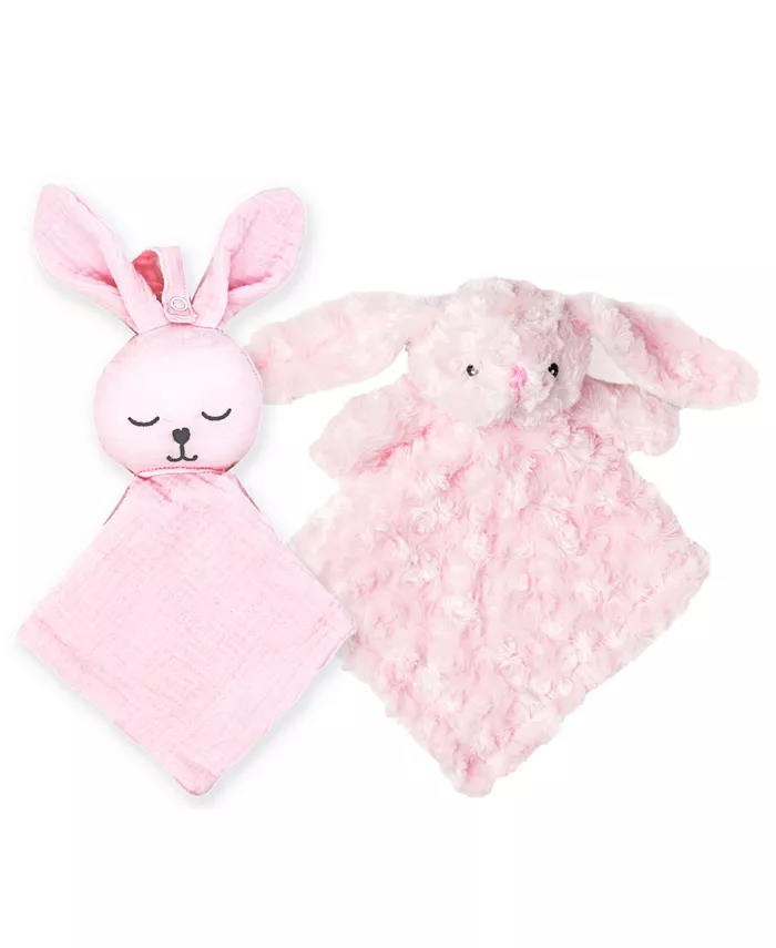 Tendertyme Baby Girls Pacifier Keeper and Bunny Plush， 2 Piece Set - Mycitystee