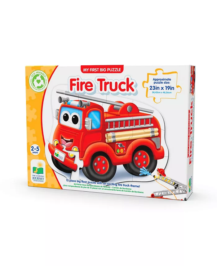 The Learning Journey - My First Big Vehicle Floor Fire Truck 12 Piece Puzzle Set - Mycitystee