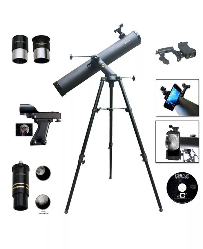 Cosmo Brands Cassini 1000 X 120mm Astronomical Tracker Mount Telescope and Smartphone Adapter - Mycitystee