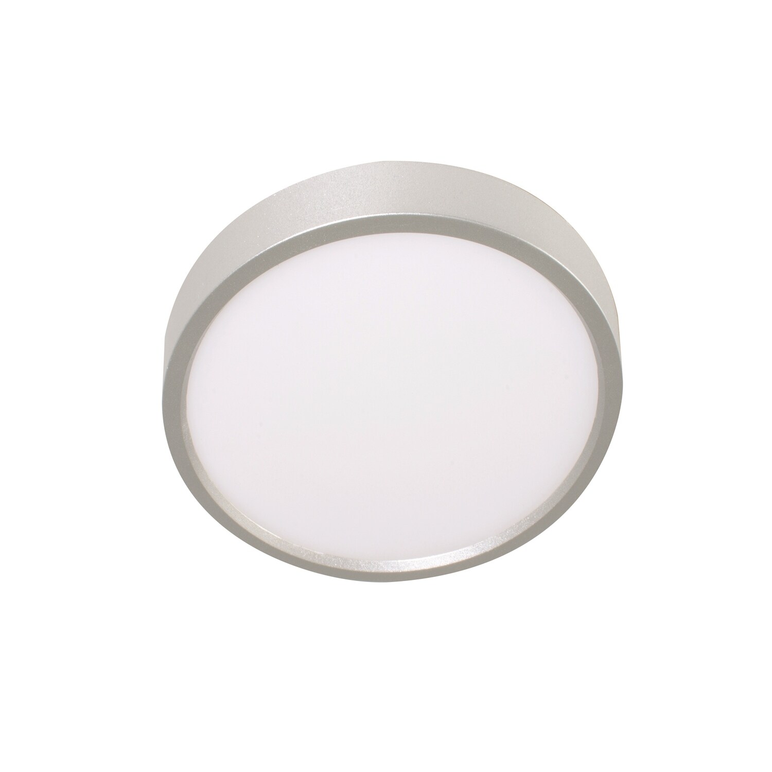 Edge Round 12-inch Satin Nickel LED Outdoor Flush Mount， White Acrylic Shade - Mycitystee