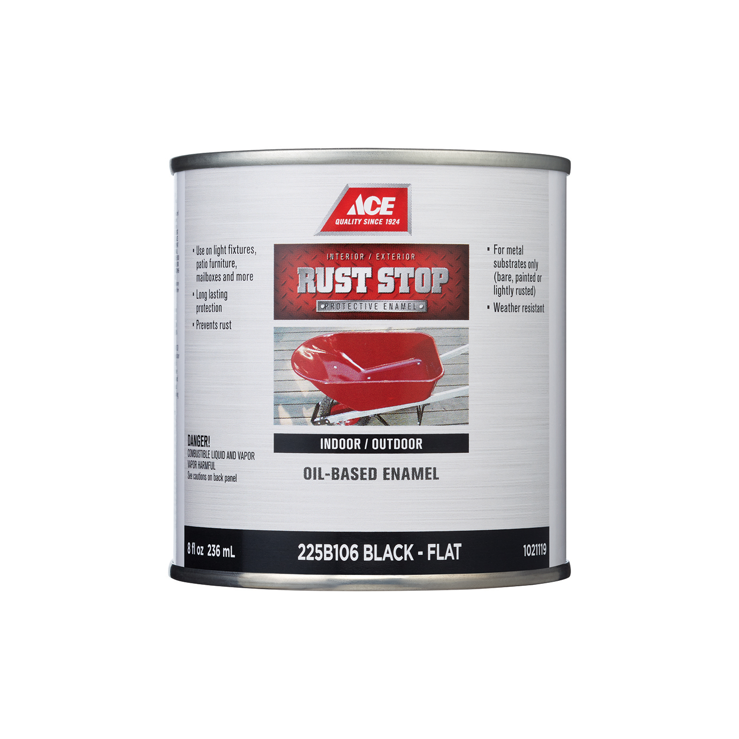 Ace Rust Stop Indoor / Outdoor Flat Black Oil-Based Enamel Rust Preventative Paint 1/2 pt - Mycitystee