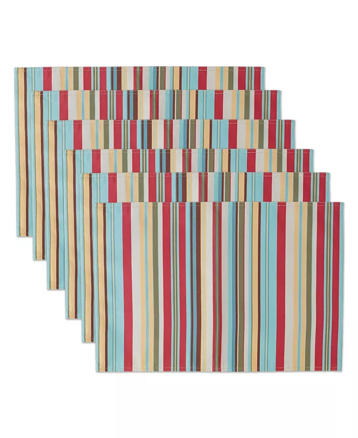 Design Imports Summer Stripe Polyester Placemat， Set of 6 - Mycitystee