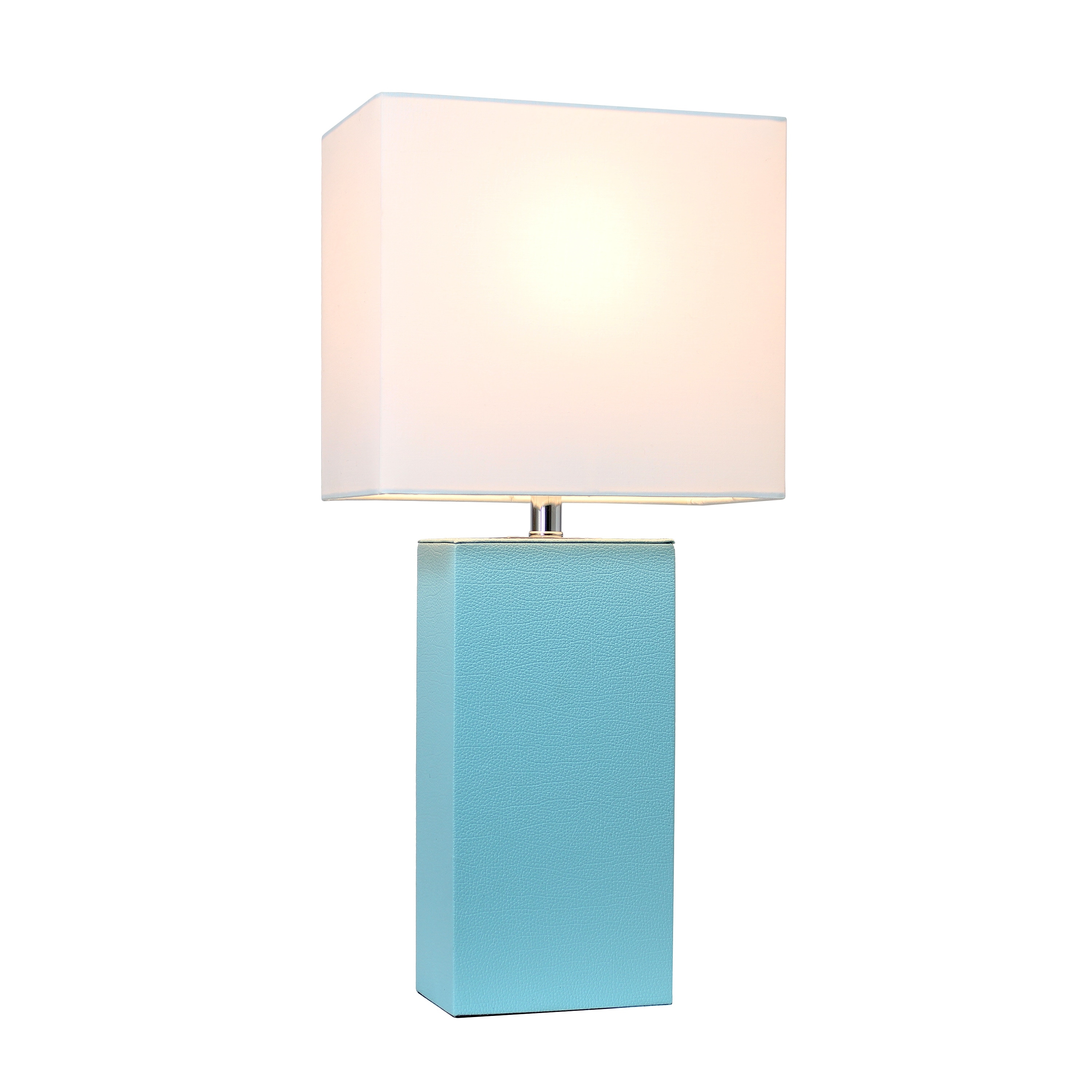 Lexington Leather Base Modern Lamp with Fabric Shade - Mycitystee