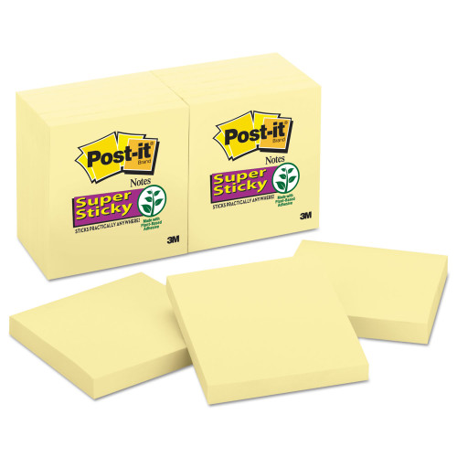 Post-it Canary Yellow Note Pads， 3 x 3， 90-Sheet， 12/Pack (65412SSCY) - Mycitystee