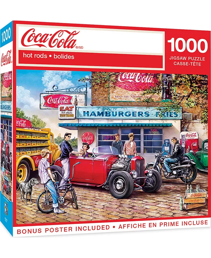 MasterPieces Puzzles Coca-Cola - Hot Rods 1000 Piece Adult Jigsaw Puzzle - Mycitystee