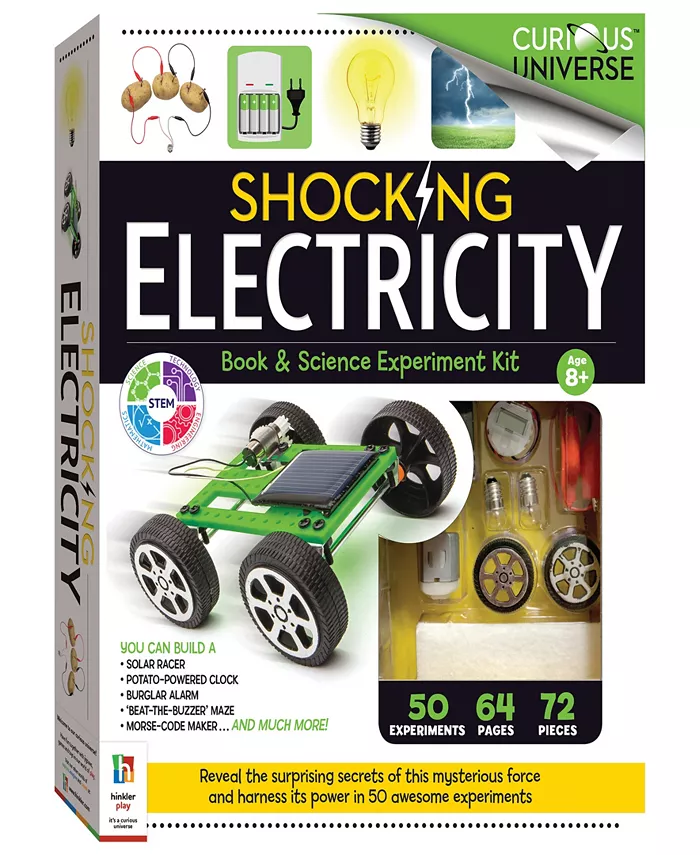 Curious Universe Shocking Electricity Science Kit 50 Science Experiments with 70 Piece Kit DIY Science For Kids， Create Gadgets， Build a Solar Car， St - Mycitystee