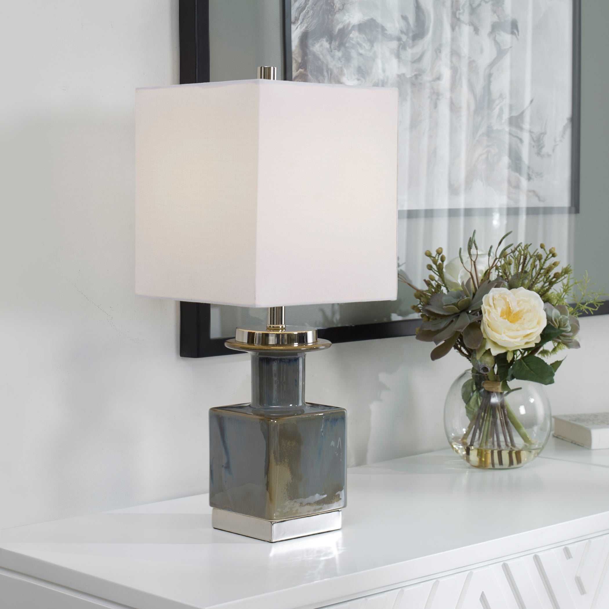 Uttermost Cabrillo Grey Glaze Accent Lamp - 22 x 9 x 9 - Mycitystee