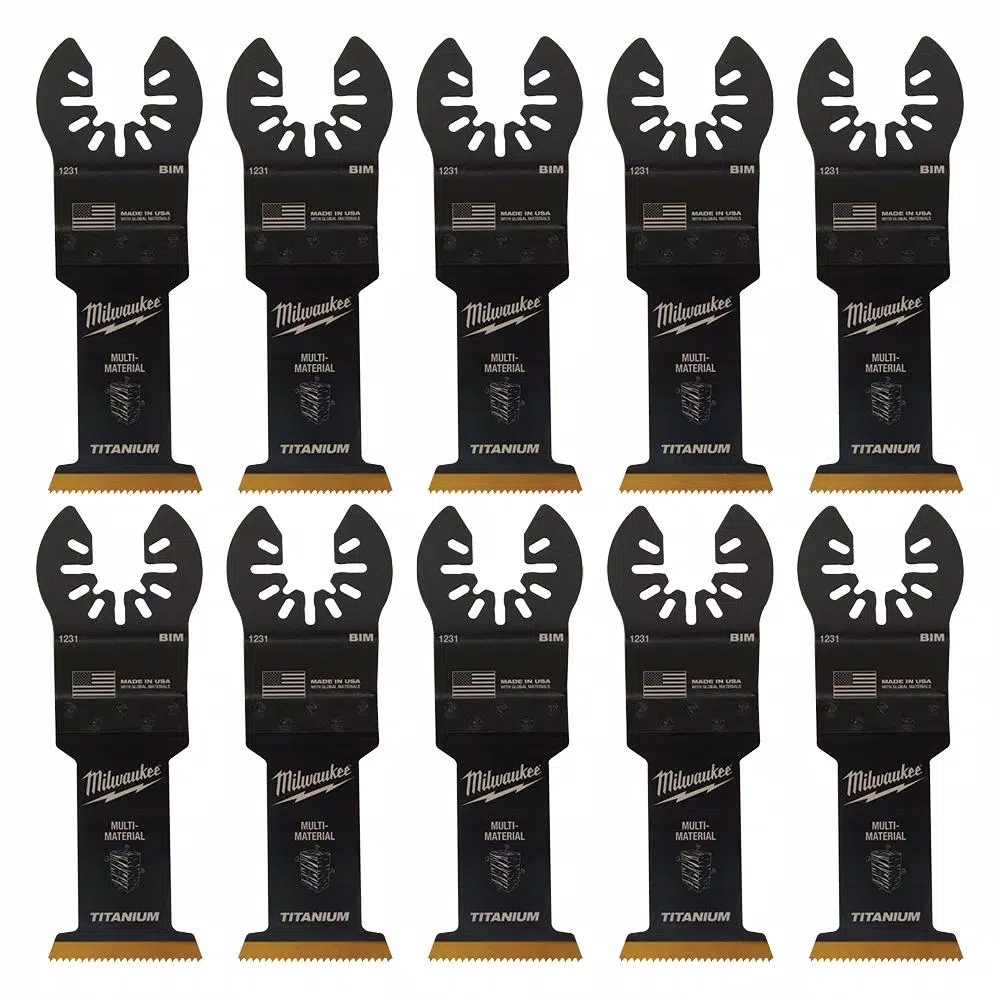 Milwaukee 1-3/8 in. Titanium Bi-Metal Universal Fit Wood and Metal Cutting Oscillating Multi-Tool Blade (10-Pack) and#8211; XDC Depot - Mycitystee