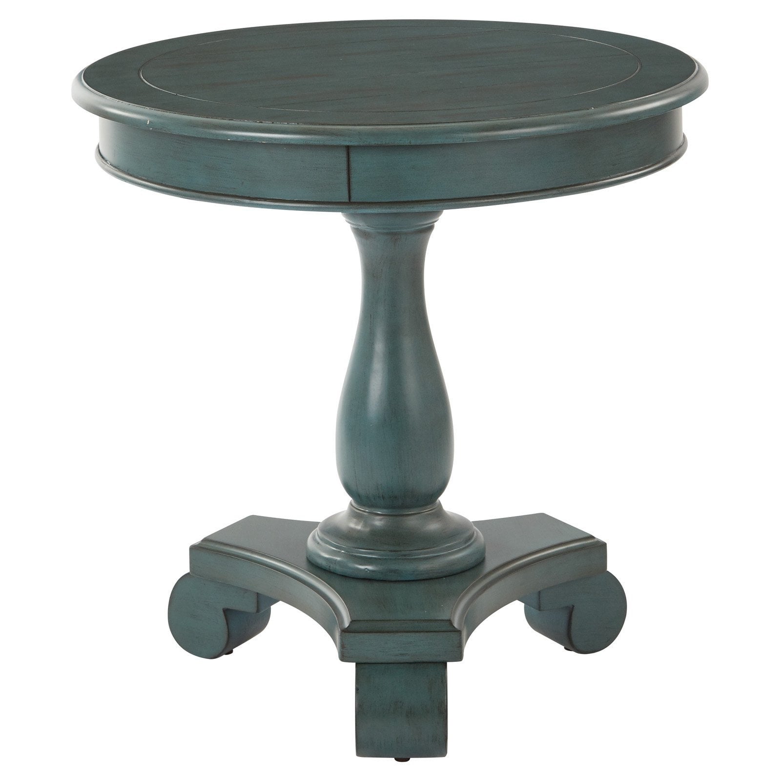 Avalon Hand Painted Round Accent table in Caribbean Finish - Mycitystee