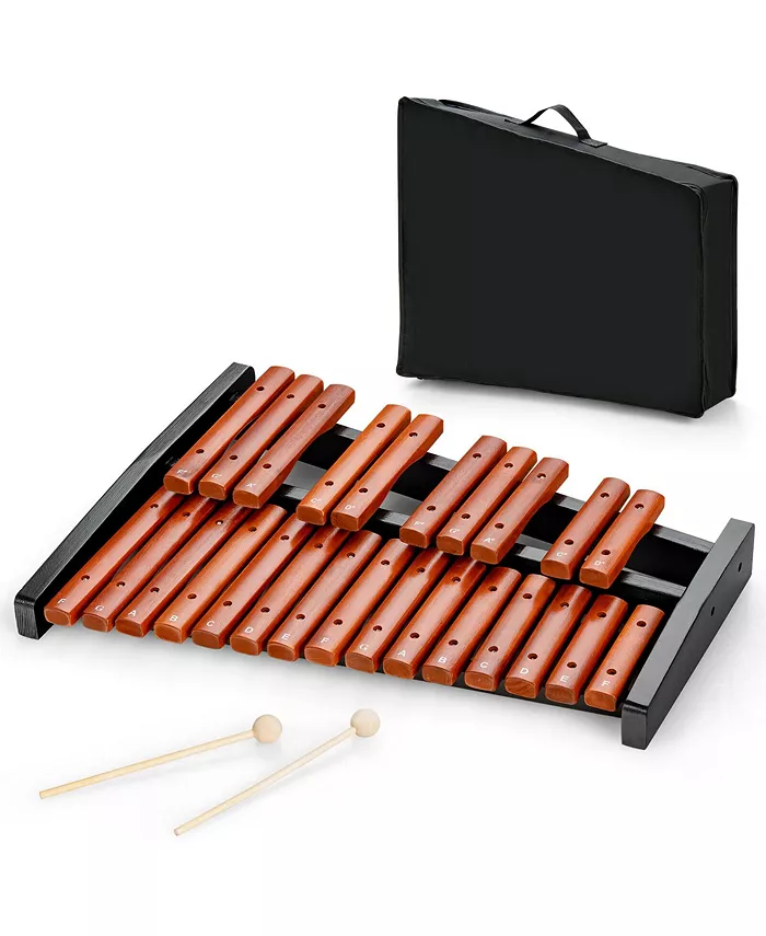 Costway 25 Note Xylophone Wooden Percussion Educational Instrument - Mycitystee