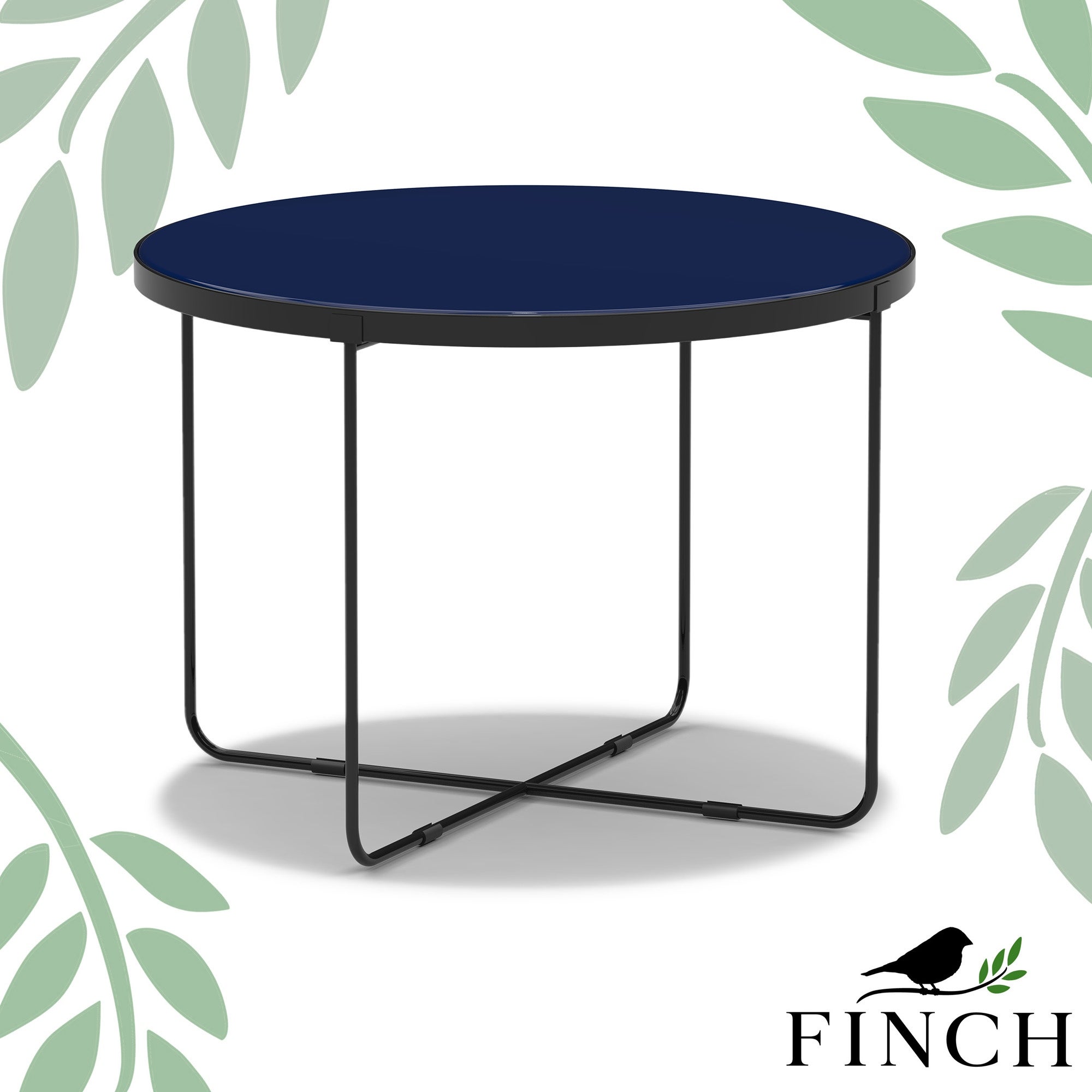 Finch Thomas Round Coffee Table， Blue - Mycitystee
