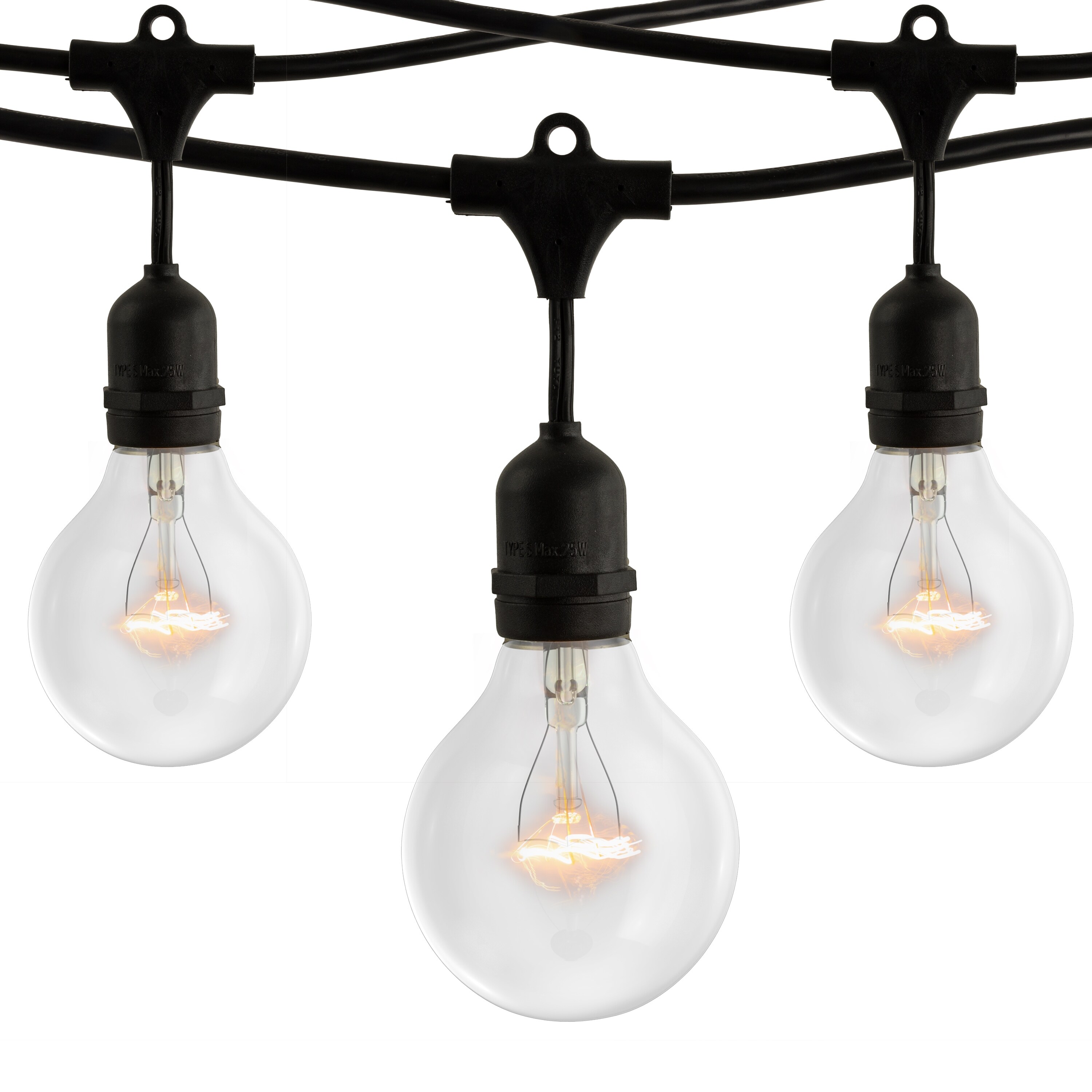 Bulbrite 48 Foot Black String Light with 15 - 25 Watt 2700K Incandescent Bulbs Shopping - The Best Deals on String Lights | 37939399 - Mycitystee