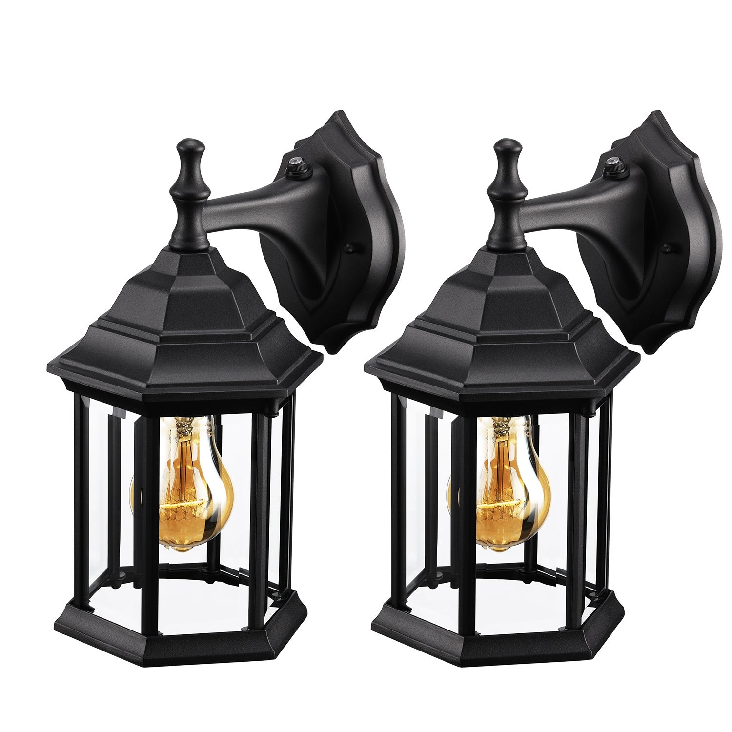 Dusk to Dawn Sensor Outdoor Wall Lanterns， Exterior Wall Light Fixture - 2PACK - Mycitystee