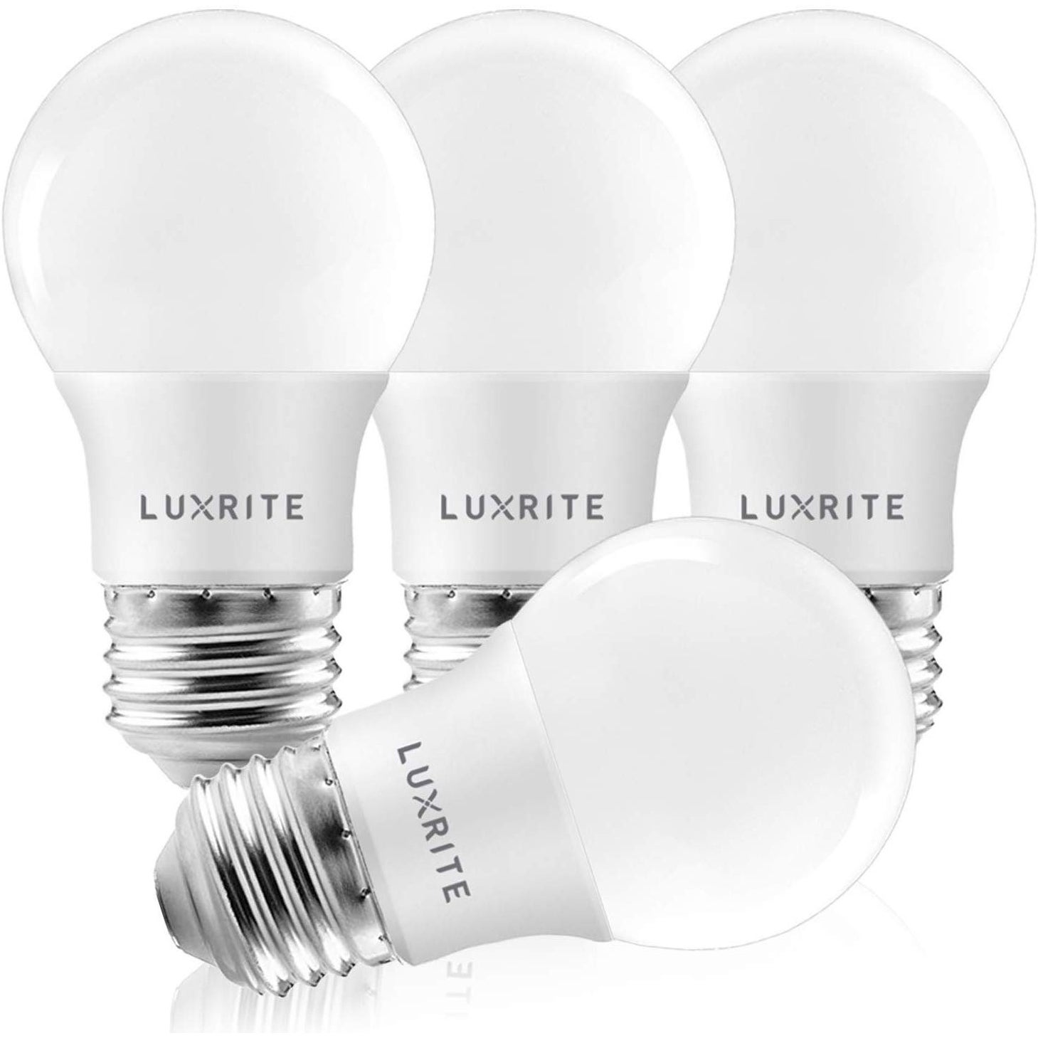 Luxrite A15 LED Light Bulb， 40W Equivalent， Dimmable， 600 Lumens， Enclosed Fixture Rated， Energy Star， E26 Base (4 Pack) - Mycitystee