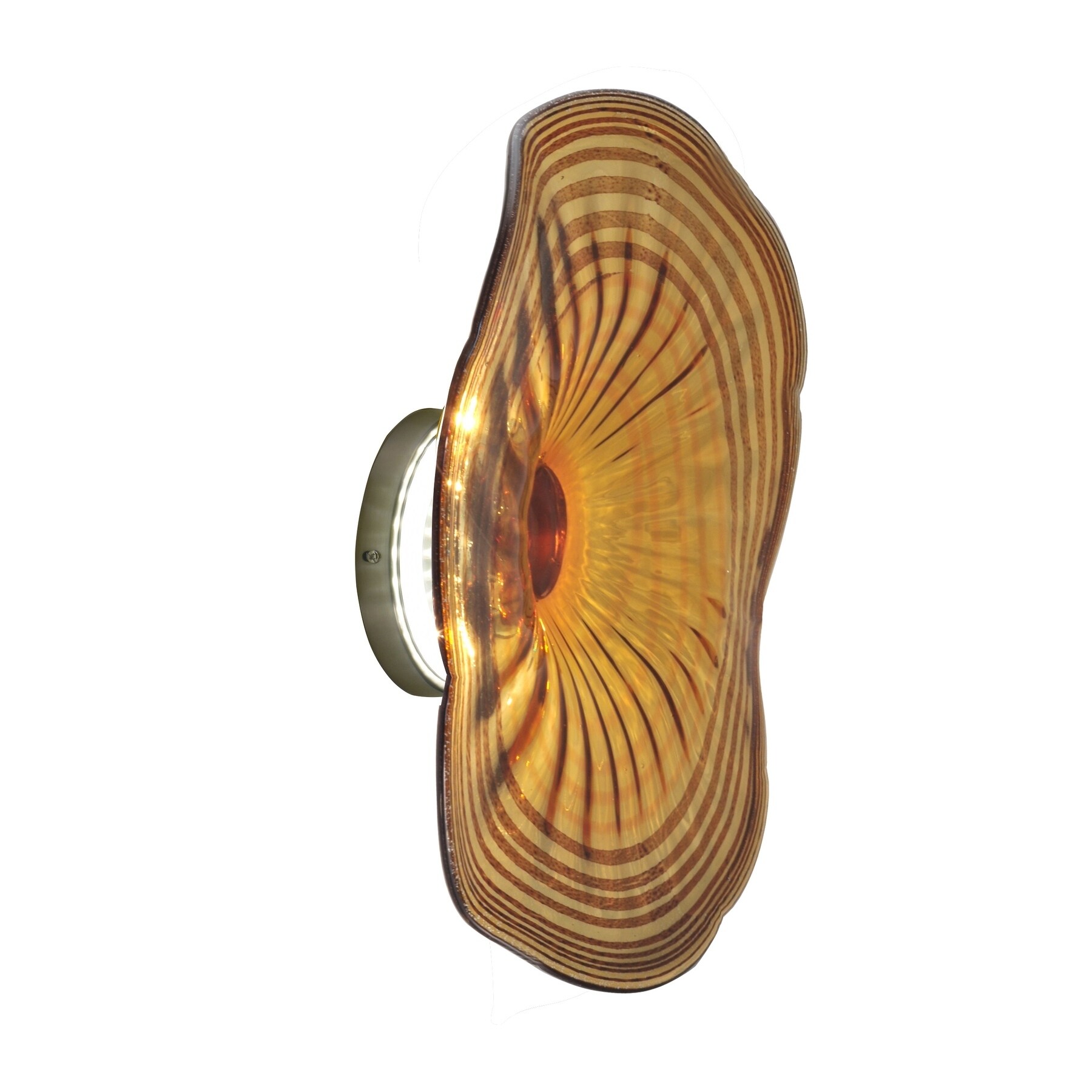 Amber Handover 20In LED Hand Blown Art Glass Wall Light - Mycitystee