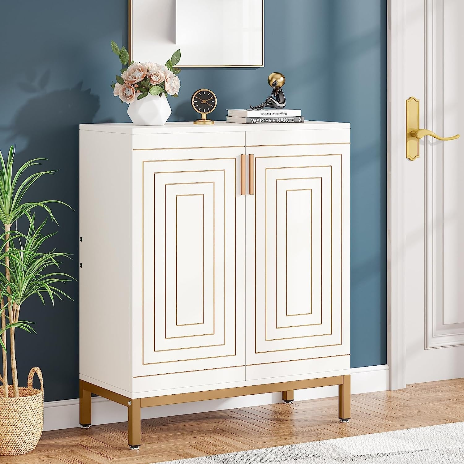 20 Pairs Shoe Cabinet Entryway Shoe Storage Cabinet Modern Storage Organizer for Closet， Living Room， Bedroom - - 37981898 - Mycitystee