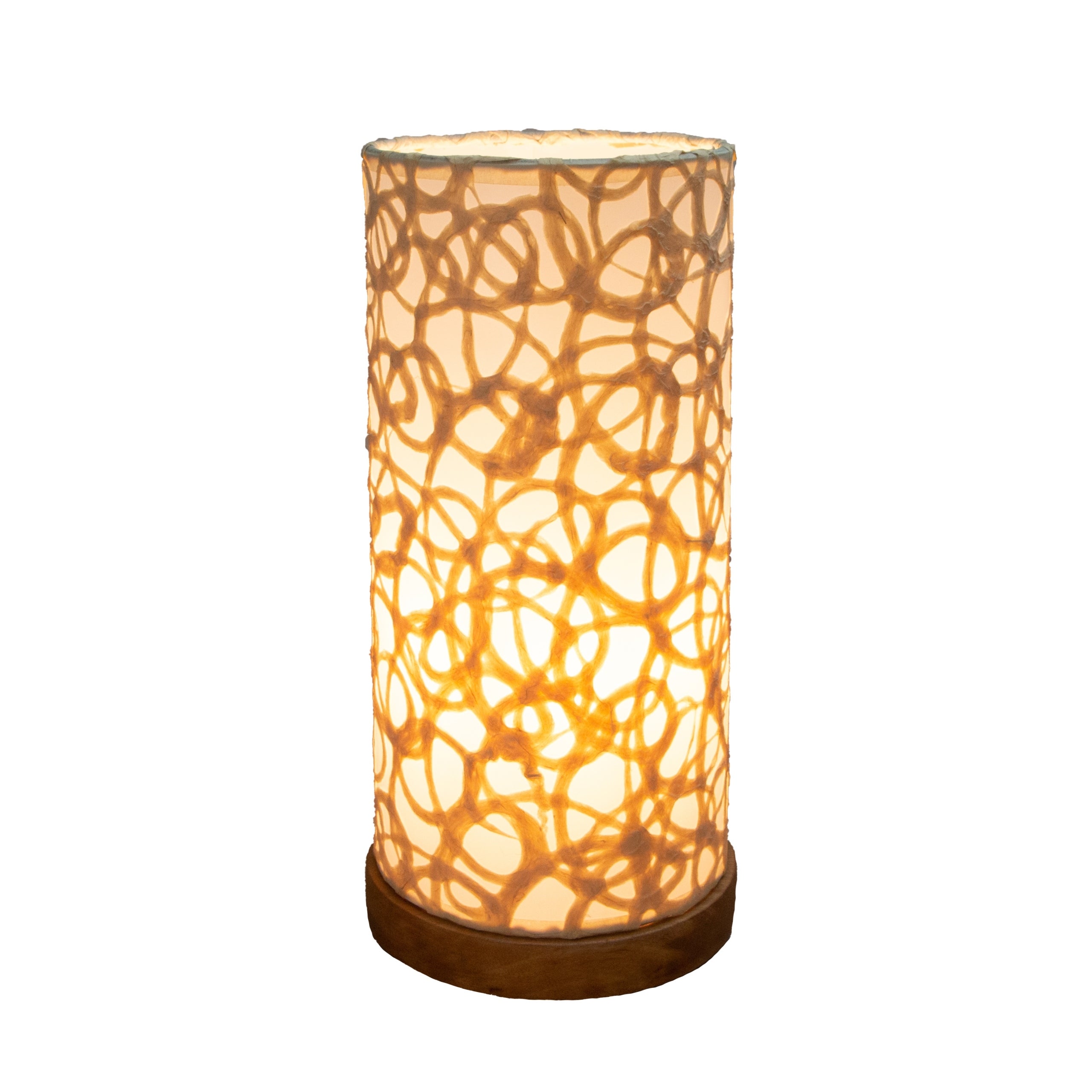 Handmade Paper Cylinder Swirl Table Lamp (Philippines) - 6 x 6 x 13 - Mycitystee