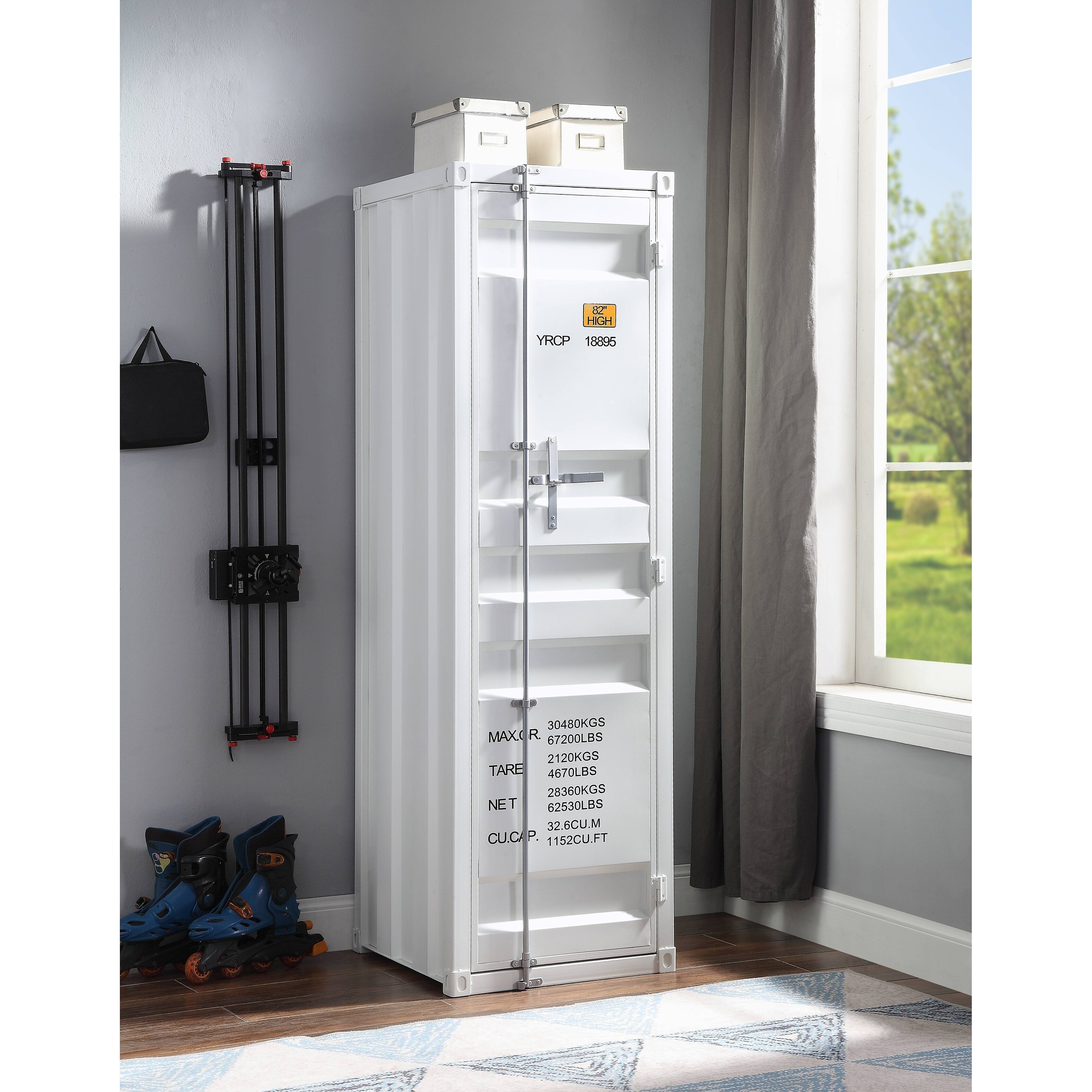ACME Cargo Wardrobe with 1 Door in White - - 28245513 - Mycitystee