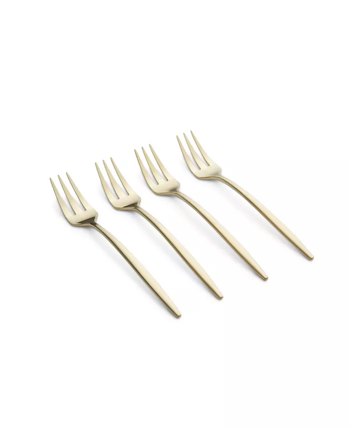 Cambridge Silversmiths Gaze Champagne Satin Cocktail Forks Set， 4 Piece - Mycitystee