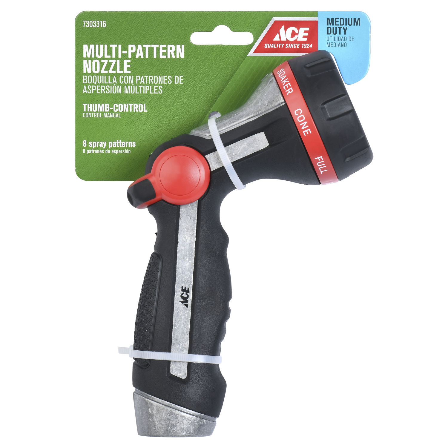 Ace 8 Pattern Multi-Pattern Metal Hose Nozzle - Mycitystee