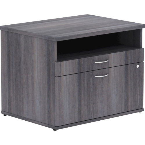 Lorell Relevance Series Charcoal Laminate Office Furniture Credenza - 2-Drawer (16213) - Mycitystee