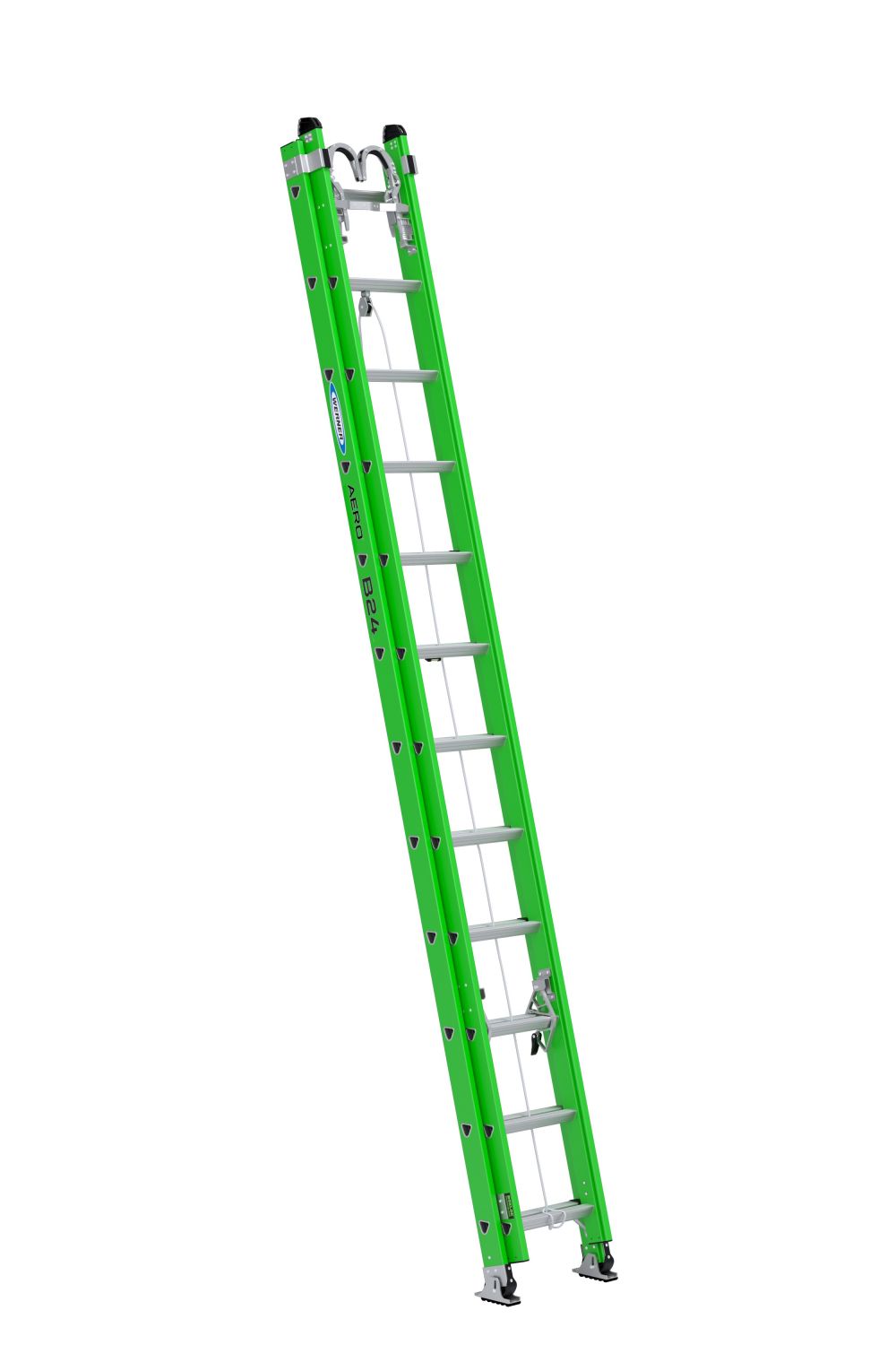 Werner AERO Extension Ladder 24' IAA FG Box Rail/Tri Rung Strand Grab &V Rung - Mycitystee