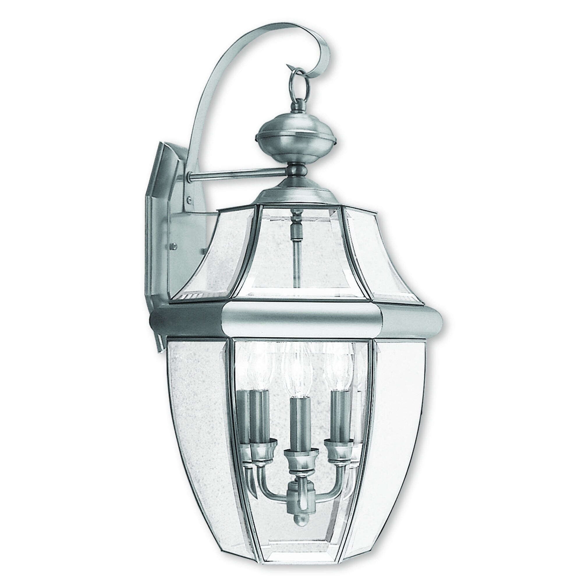 Livex Lighting Monterey Brushed Nickel Brass 3-light Outdoor Wall Lantern - Mycitystee