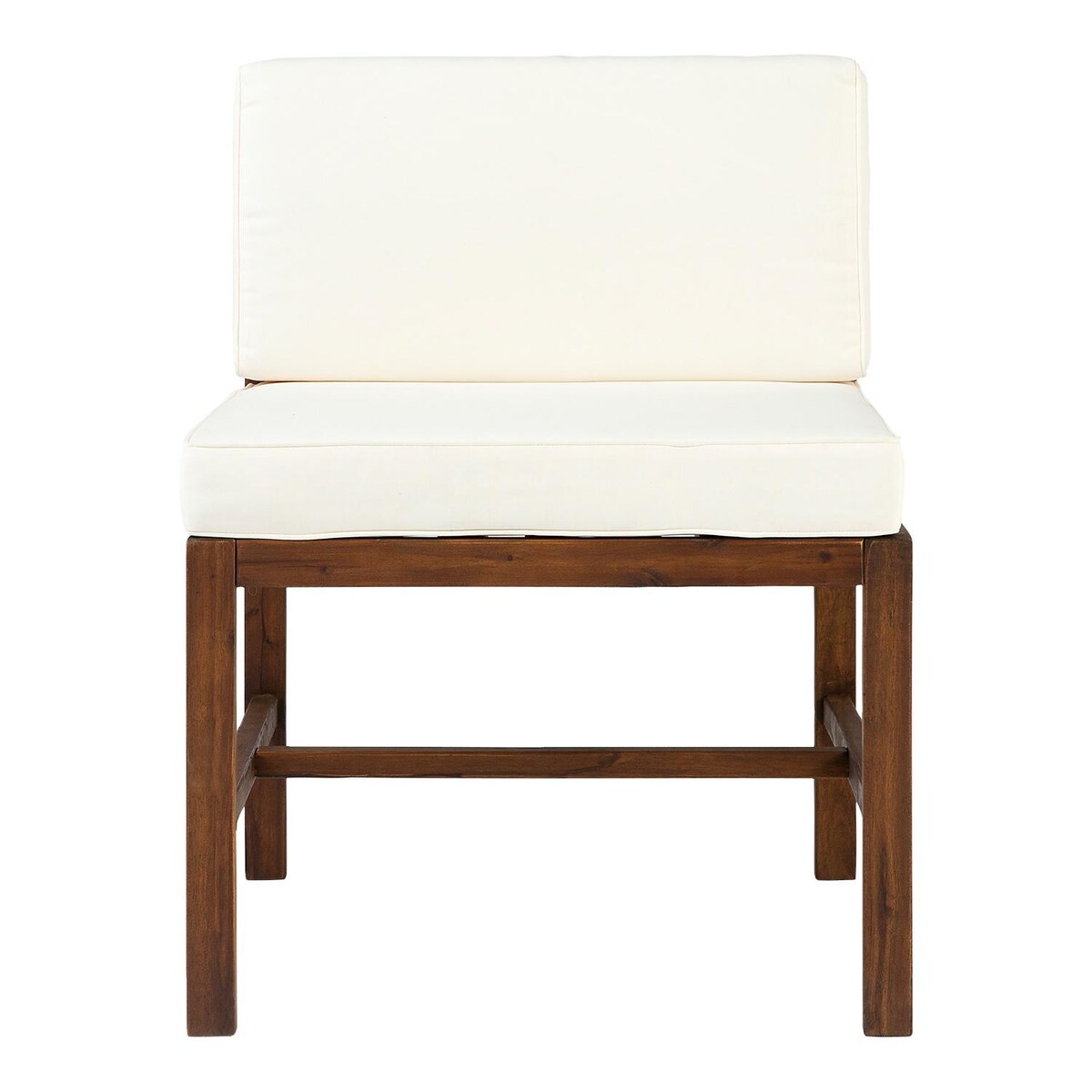 Ultimate Patio Bellelot Acacia Patio Armless Sectional Club Chair W/ Cream Cushions - Mycitystee