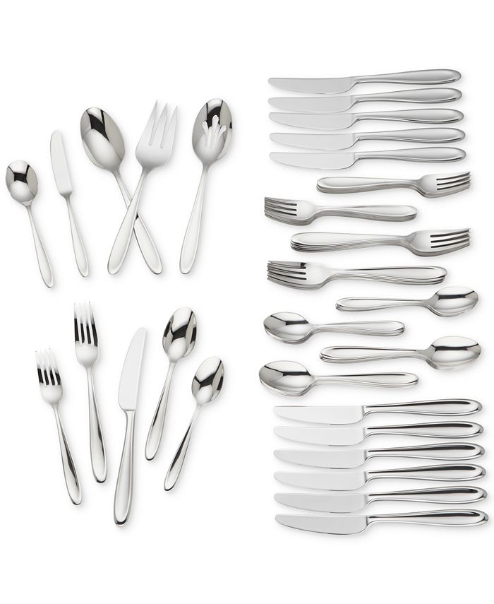 Lenox Cantera 65-Pc. 18 10 Stainless Steel Flatware Set， Service for 12 - Mycitystee
