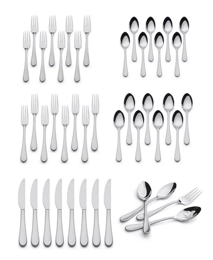 Chefs Mesa Satin 18 10 Stainless Steel 44 Piece Flatware Set， Service for 8 - Mycitystee