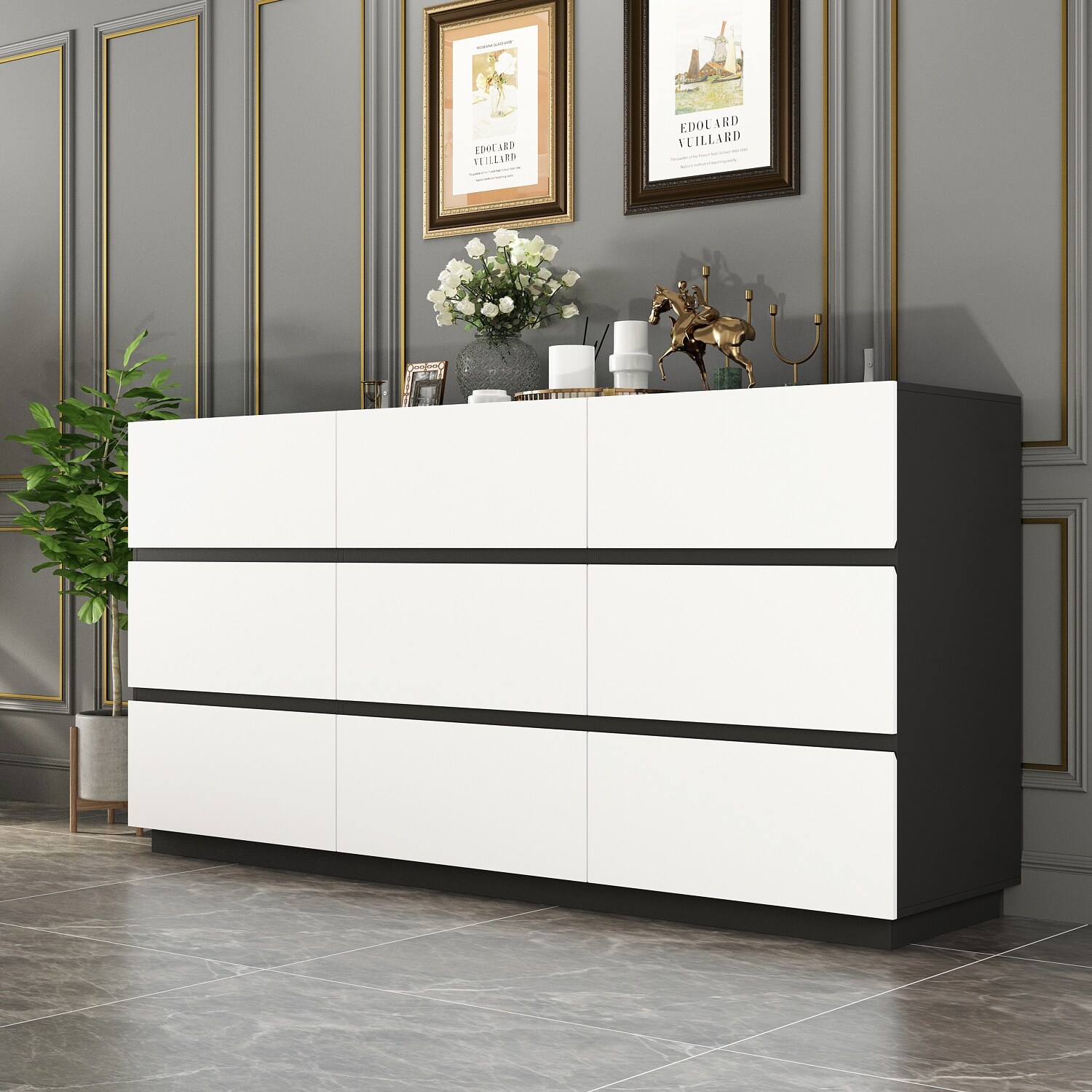 Dresser Chest of Drawers 6/9 Drawers Ample Storage Space Contemporary - - 37905623 - Mycitystee