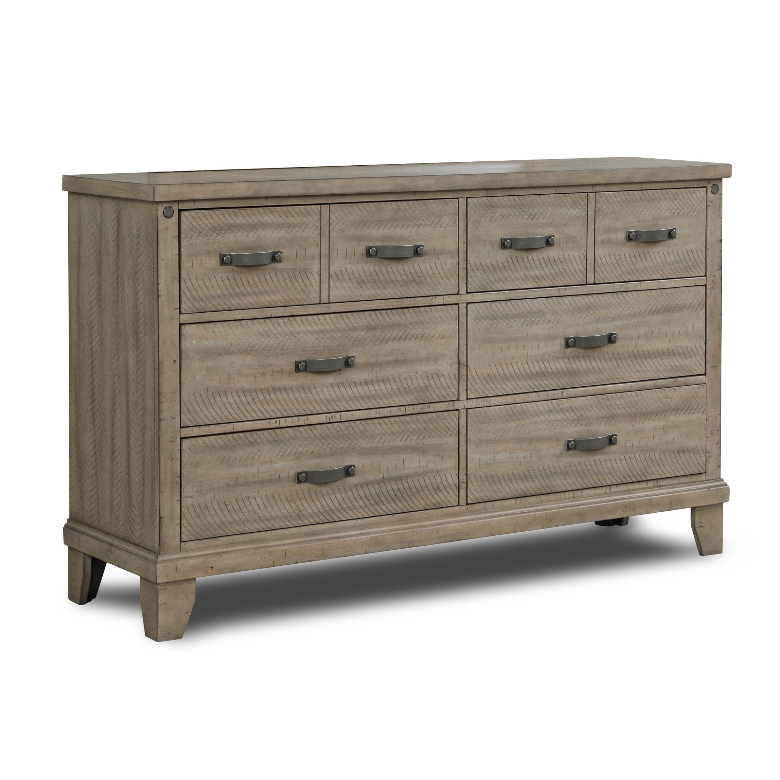 Wooden Dresser with 6 Drawers and Jewelry Tray， Sand Brown - - 35542255 - Mycitystee