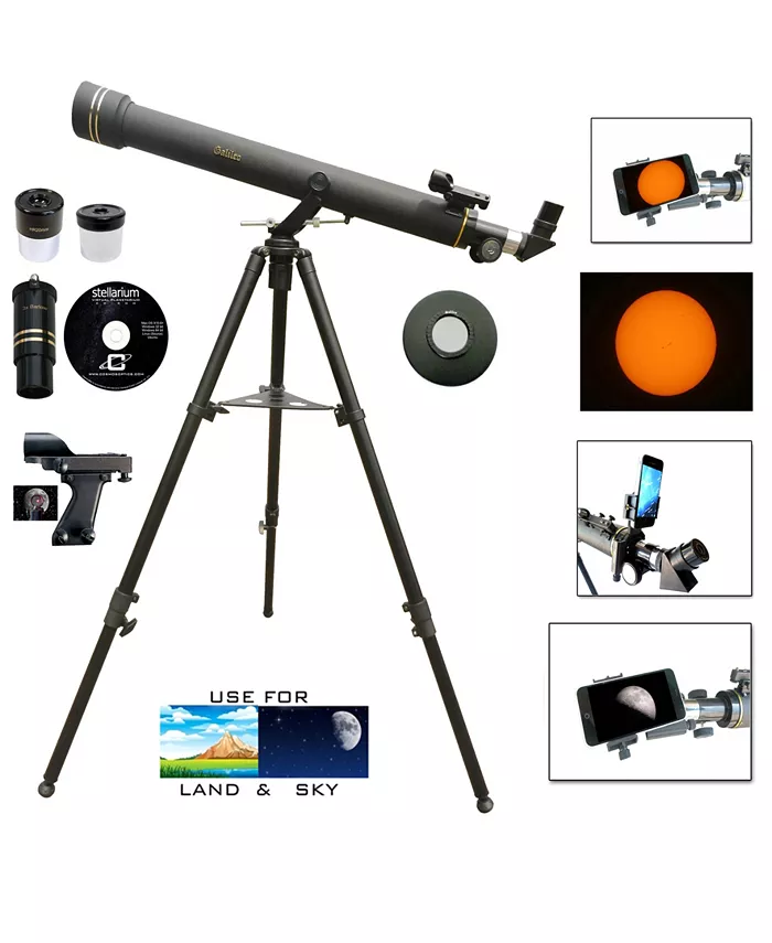 Galileo 800mm x 72mm Day and Night Refractor Telescope Kit with Solar Filter Caps - Mycitystee