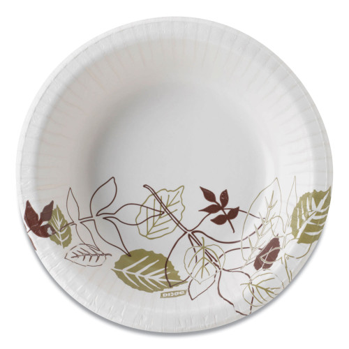 Dixie Pathways Heavyweight Paper Bowls， 12 oz， Green/Burgundy， 1，000/Carton (SX12PATH) - Mycitystee