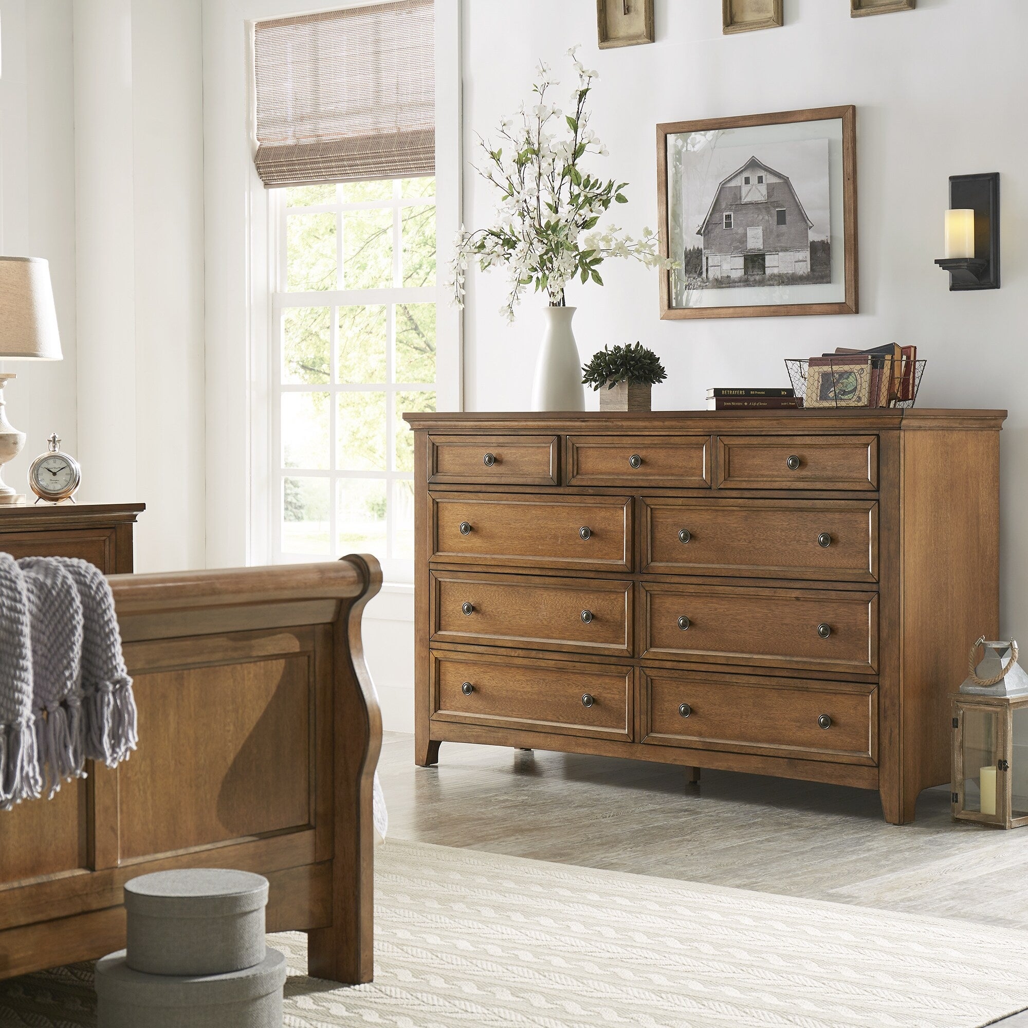 Ediline 9-Drawer Wood Modular Storage Dresser and Mirror by iNSPIRE Q Classic - - 15959467 - Mycitystee