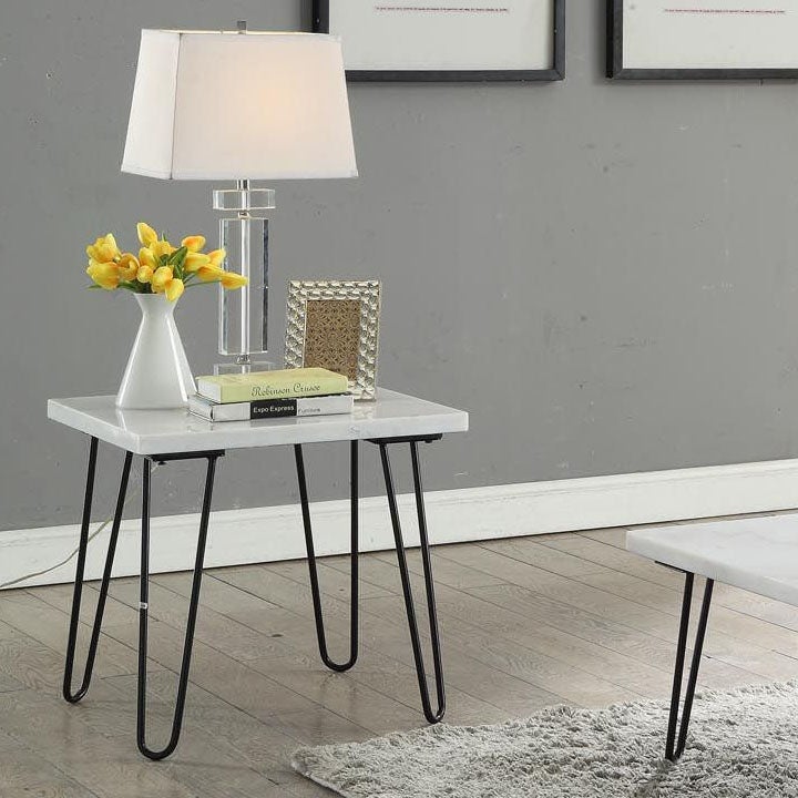 ACME Telestis End Table in Marble and Black - Mycitystee