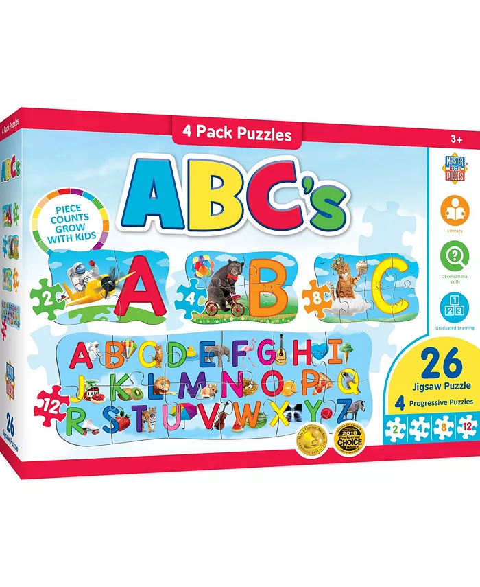 MasterPieces Puzzles MasterPieces 26 Piece Jigsaw Puzzle for Kids - ABCs 4-Pack - Mycitystee
