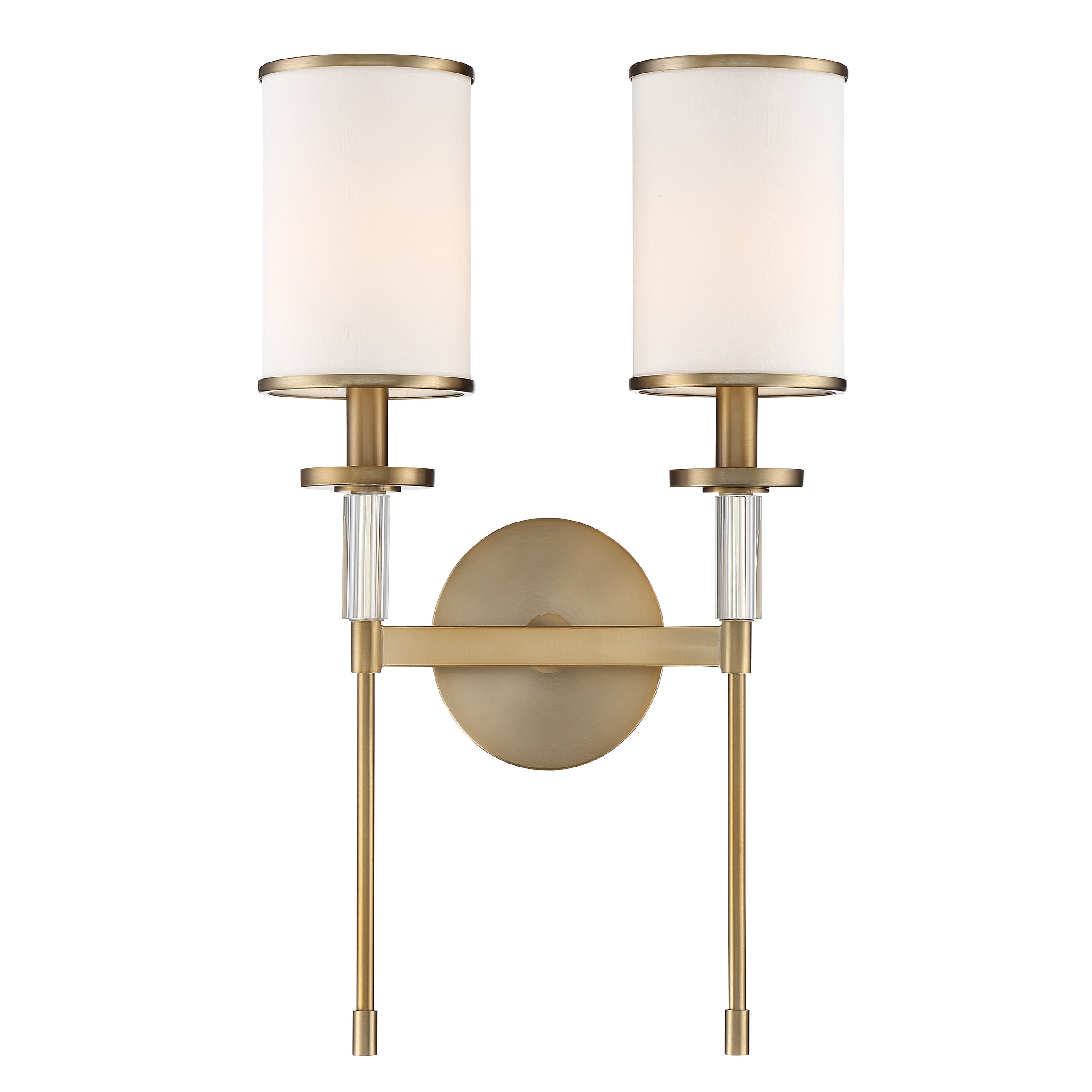 Hatfield 2 Light Vibrant Gold Wall Mount - 12'' W x 18.5'' H x 6'' D - Mycitystee
