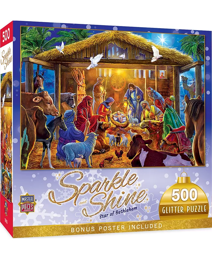 MasterPieces Puzzles Holiday Glitter Christmas- Star of Bethlehem 500 Piece Puzzle - Mycitystee